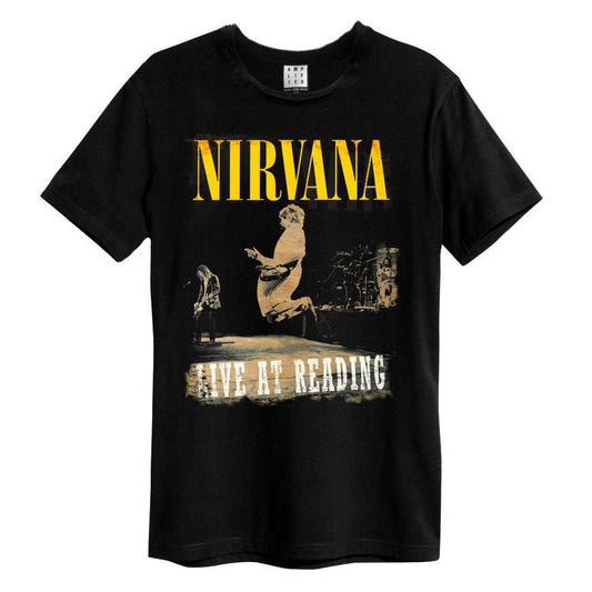 Black - Front - Amplified Unisex Adult Live At Reading Nirvana T-Shirt