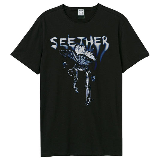 Black - Front - Amplified Unisex Adult Butterfly Seether T-Shirt