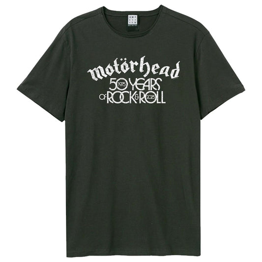 Charcoal - Front - Amplified Unisex Adult 50th Lock Up Motorhead T-Shirt