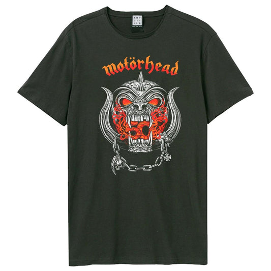 Charcoal - Front - Amplified Unisex Adult Warpig Flames Motorhead T-Shirt