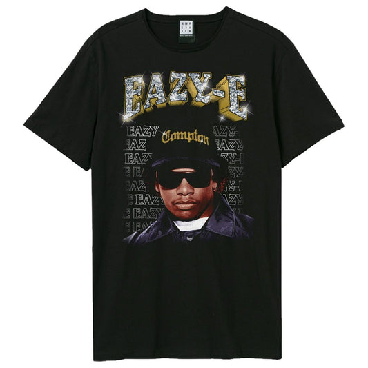 Black - Front - Amplified Unisex Adult Bling Father Eazy-E T-Shirt