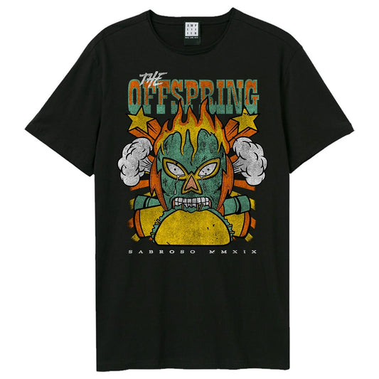 Black - Front - Amplified Unisex Adult Sabroso Flame The Offspring T-Shirt