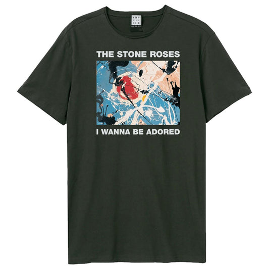 Charcoal - Front - Amplified Unisex Adult I Wanna Be Adored The Stone Roses T-Shirt