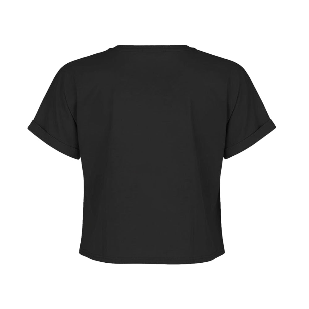 Charcoal - Back - Amplified Womens-Ladies Tonal Pose Amy Winehouse Crop T-Shirt