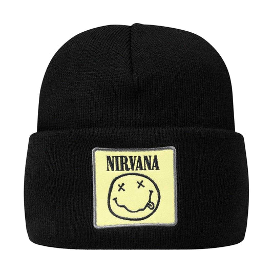 Black - Front - Amplified Nirvana Logo Beanie