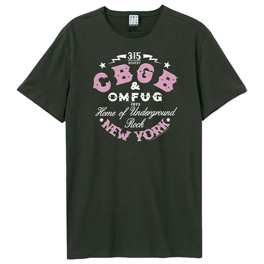 Charcoal - Front - Amplified Unisex Adult CBGB Two Tone Logo T-Shirt