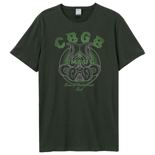 Charcoal - Front - Amplified Unisex Adult CBGB Snake Logo T-Shirt