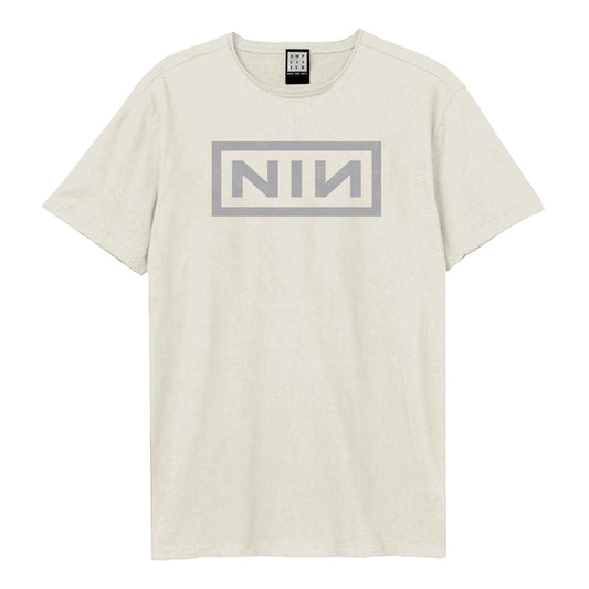 Vintage White - Front - Amplified Unisex Adult White Logo NIN T-Shirt