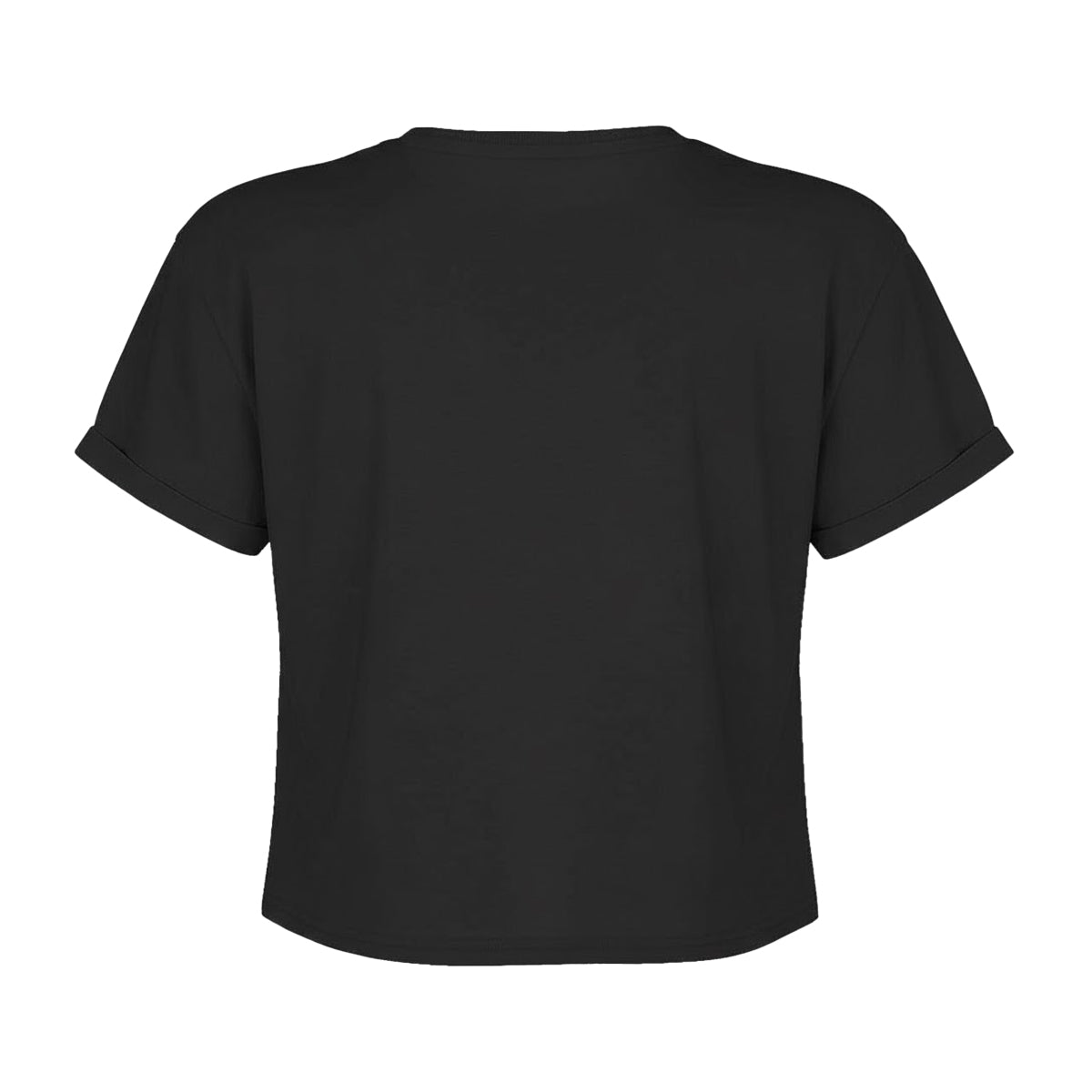 Charcoal - Back - Amplified Womens-Ladies Buzzcocks Logo Crop T-Shirt