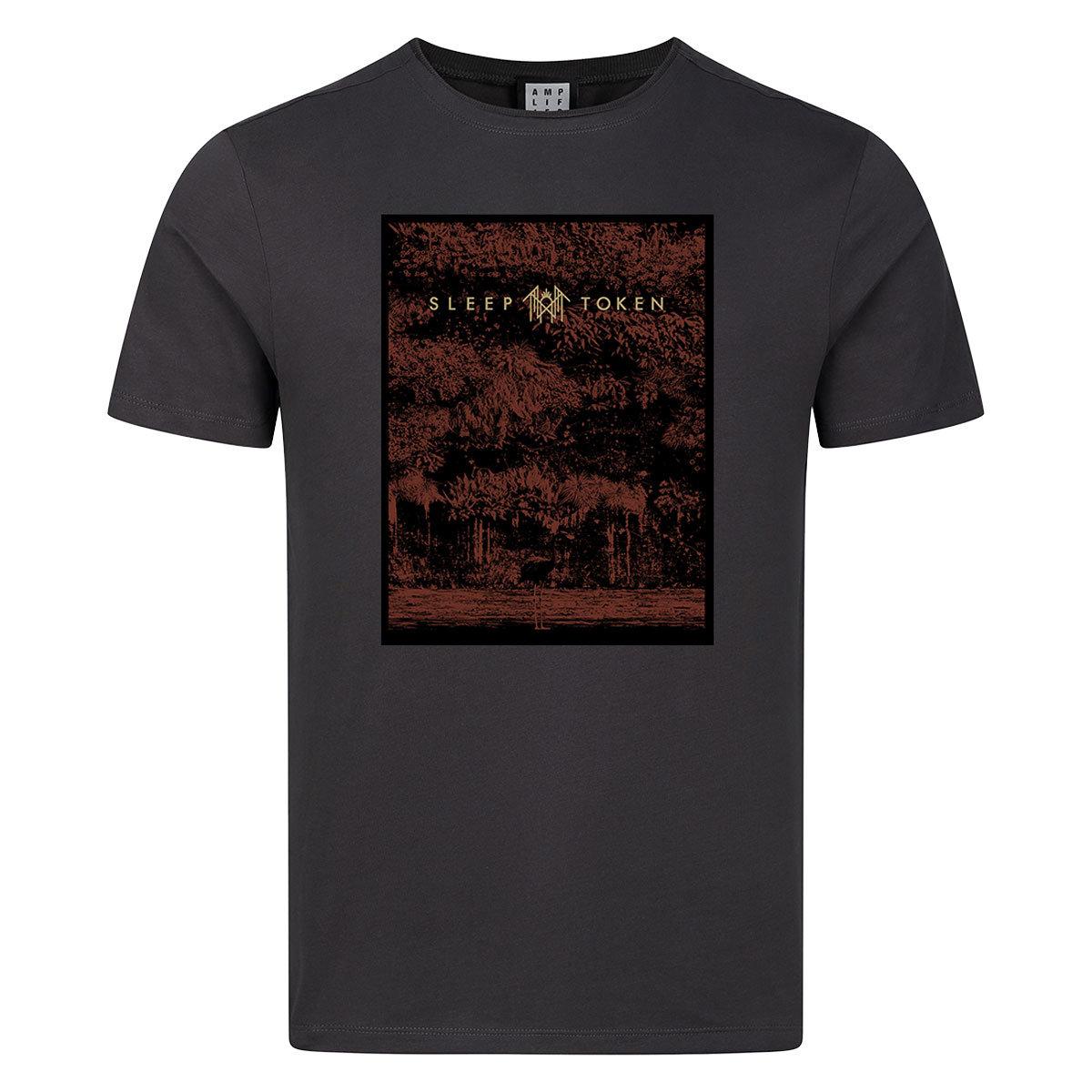 Charcoal - Front - Amplified Unisex Adult Flamingo Sleep Token T-Shirt