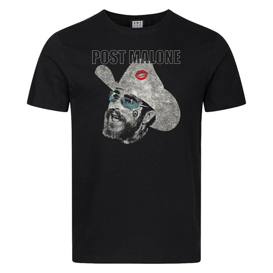 Black - Front - Amplified Mens Cowboy Kiss Post Malone T-Shirt