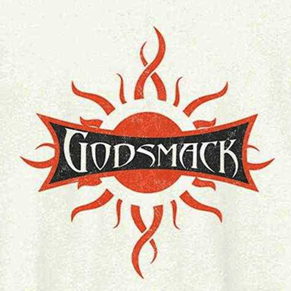 Vintage White - Side - Amplified Unisex Adult Godsmack Cotton Logo T-Shirt