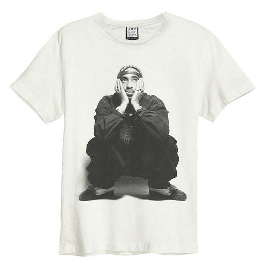 Vintage White - Front - Amplified Unisex Adult Contemplation Tupac Shakur T-Shirt