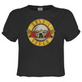 Charcoal - Front - Amplified Womens-Ladies Bullet Guns N Roses Crop Top