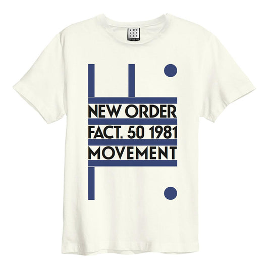 Vintage White - Front - Amplified Unisex Adult Movement New Order T-Shirt