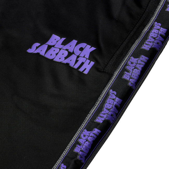 Black - Side - Amplified Mens Tricot Black Sabbath Tracksuit Bottoms