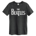 Charcoal - Front - Amplified Unisex Adult The Beatles Logo T-Shirt