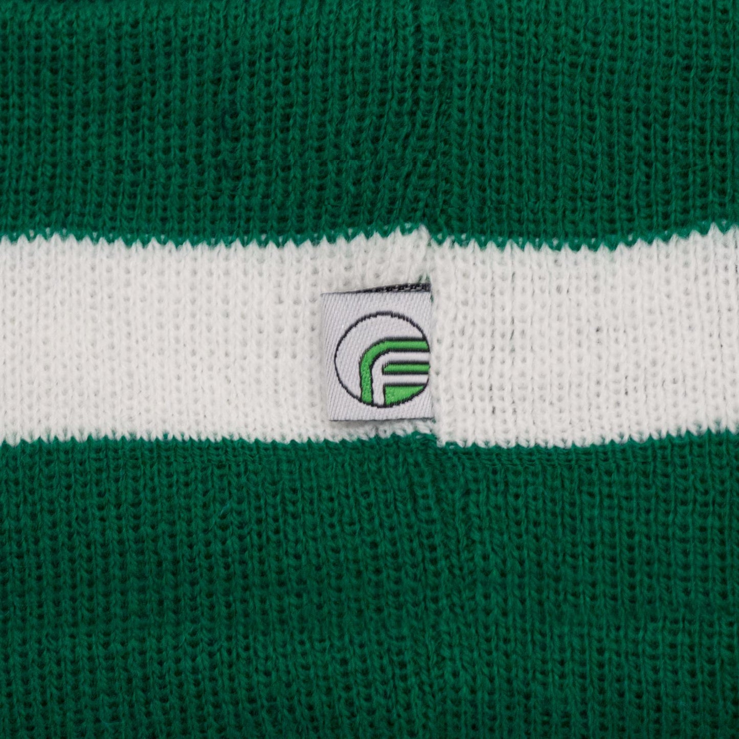Green-White - Back - Fan Originals Celtic Stripe Bobble Football Beanie
