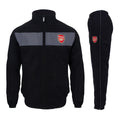 Black - Front - Arsenal FC Boys Contrast Striped Tracksuit