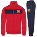 Red - Front - Arsenal FC Boys Contrast Striped Tracksuit