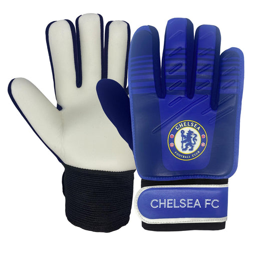 Blue - Front - Chelsea FC Childrens-Kids Goalkeeper Gloves