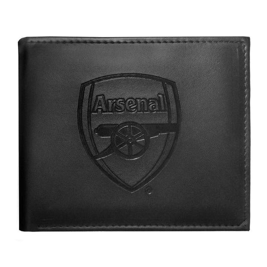 Black - Front - Arsenal FC Crest Embossed Wallet