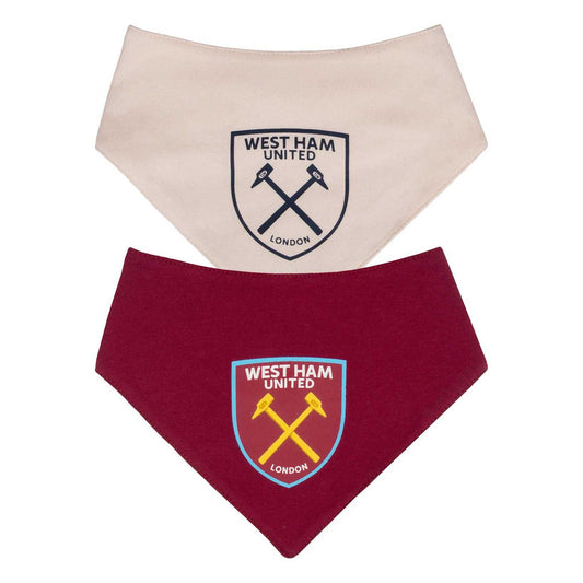 Claret-Ecru - Front - West Ham United FC Home & Away Kit Bibs (Pack Of 2)
