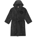 Grey - Front - Manchester United FC Mens Crest Fleece Dressing Gown