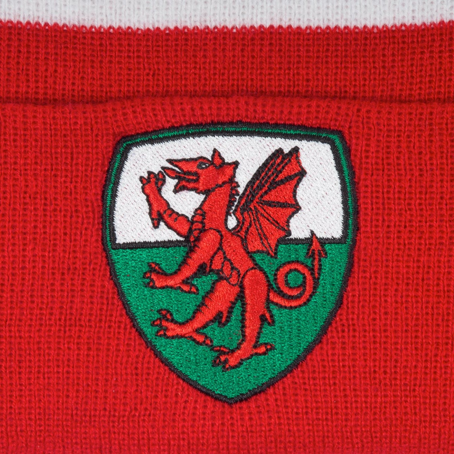 Red-White-Green - Side - Fan Originals Wales Retro Embroidered Beanie