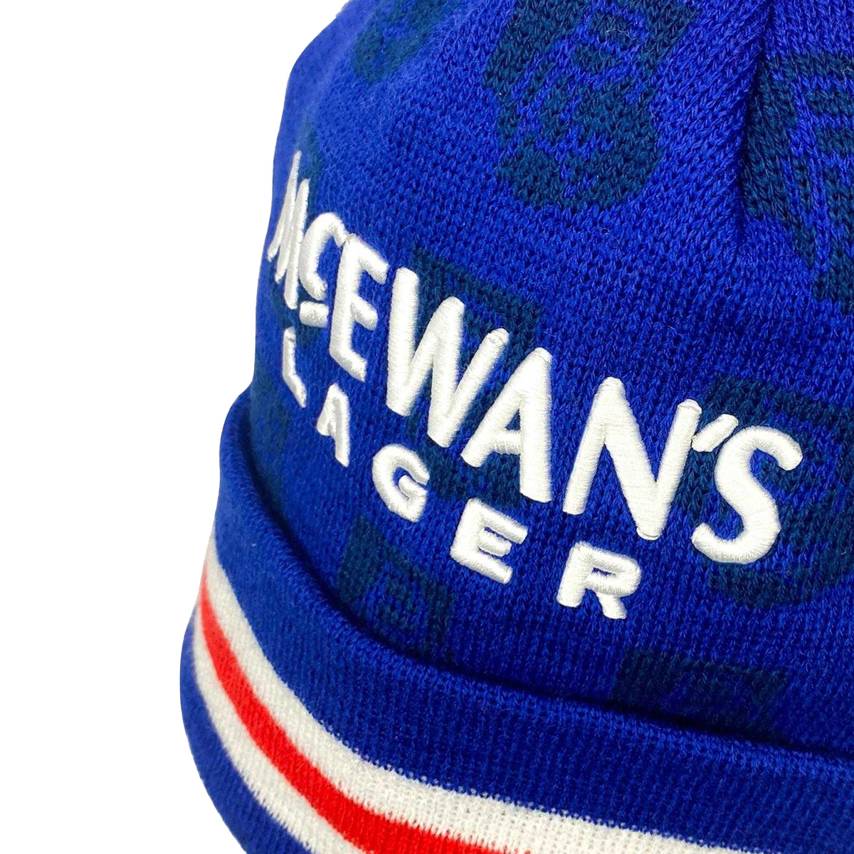 Blue-Red-White - Close up - Fan Originals Rangers Embroidered Beanie