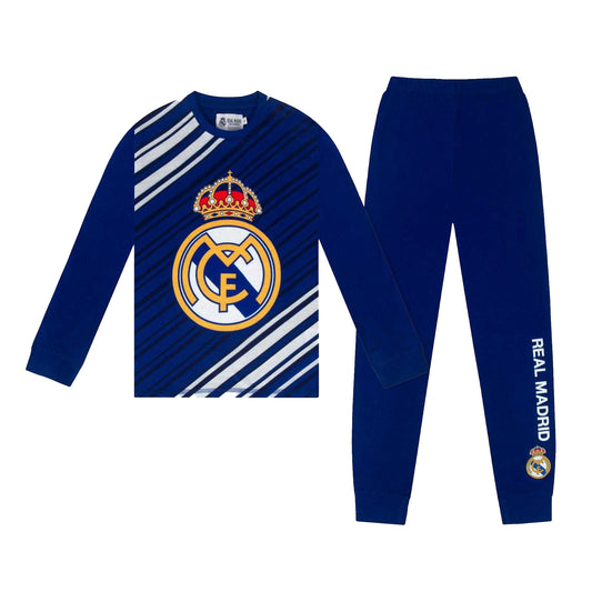 Reflex Blue - Front - Real Madrid CF Boys Bellingham 5 Long Pyjama Set