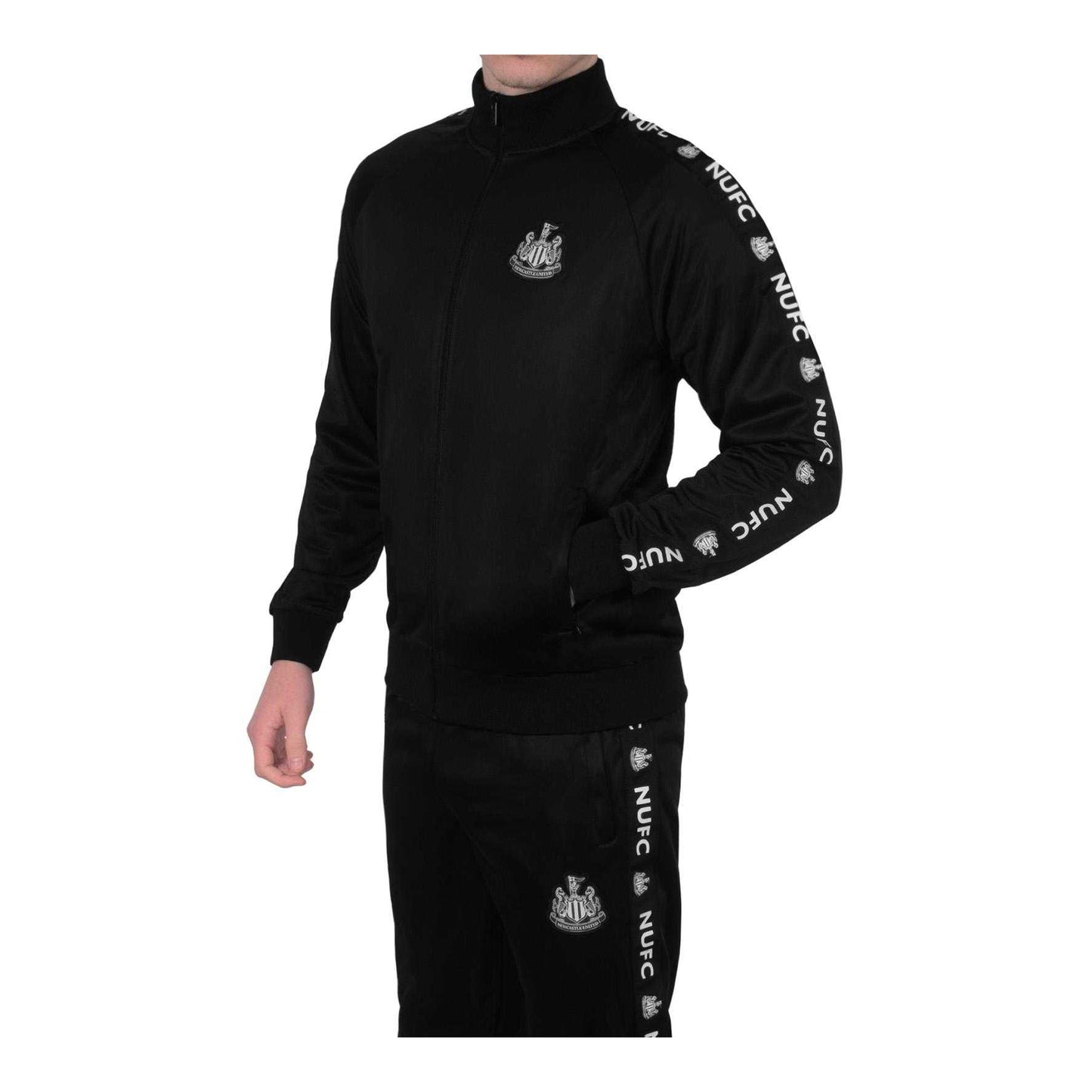 Black - Close up - Newcastle United FC Mens Taped Tracksuit