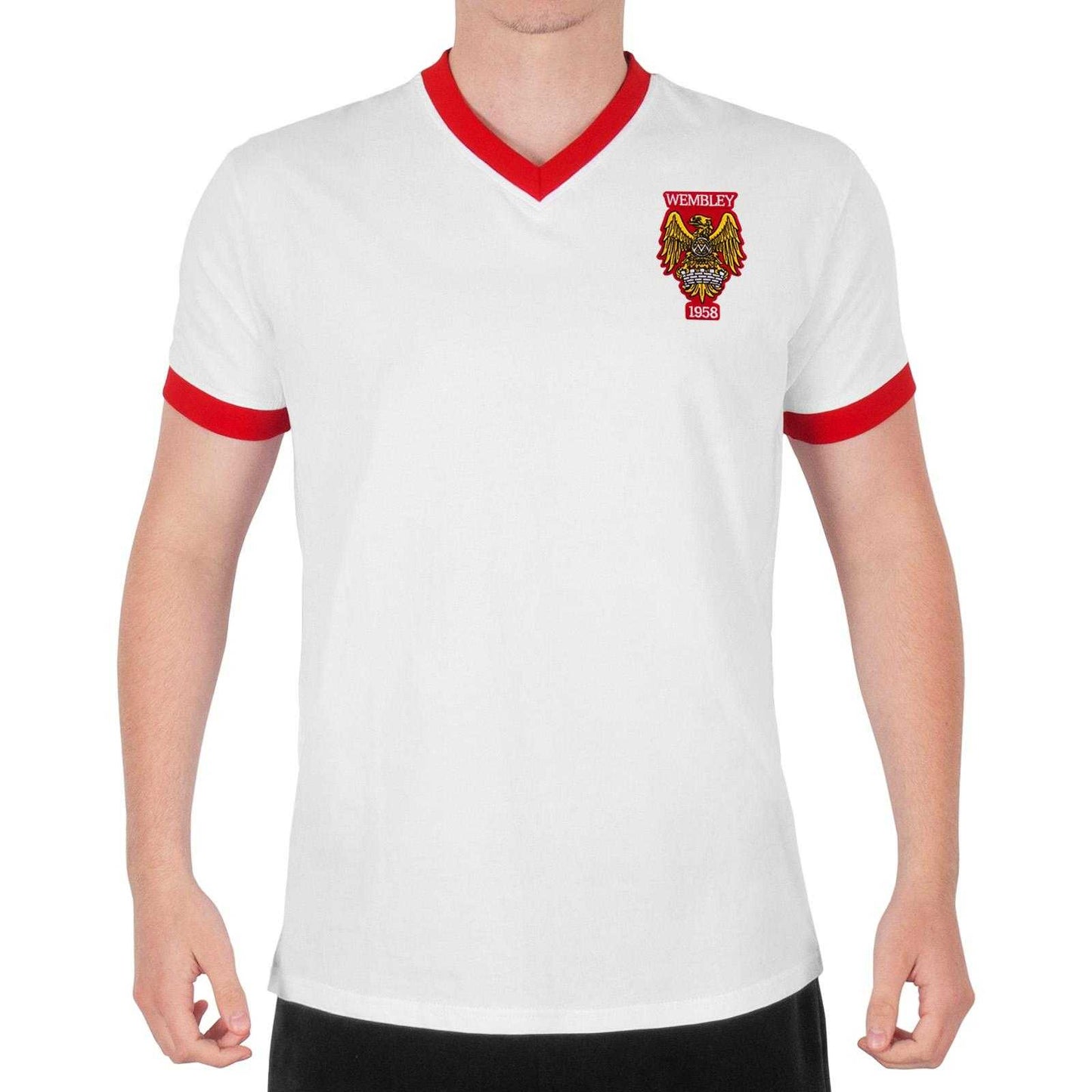 White - Pack Shot - Fan Originals Mens United Wembley 1958 Crest T-Shirt
