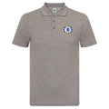 Grey - Front - Chelsea FC Mens Crest Polo Shirt