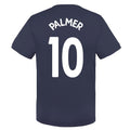 Navy - Front - Chelsea FC Boys Cole Palmer 10 Polyester T-Shirt