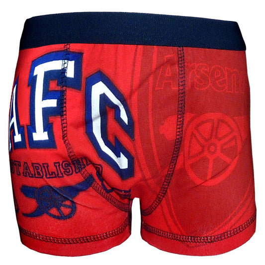 Red - Front - Arsenal FC Boys Boxer Shorts