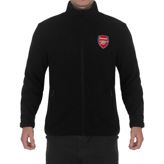 Black - Front - Arsenal FC Mens Crest Fleece Jacket