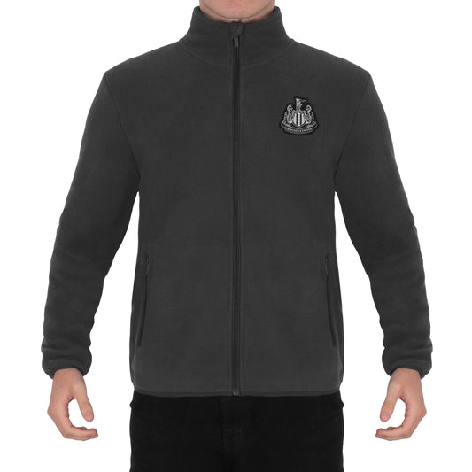 Grey - Front - Newcastle United FC Mens Crest Fleece Jacket