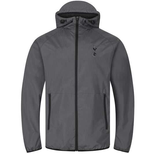 Grey - Front - Tottenham Hotspur FC Mens Crest Peaked Windbreaker