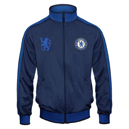 Navy Blue - Front - Chelsea FC Mens Retro Track Jacket
