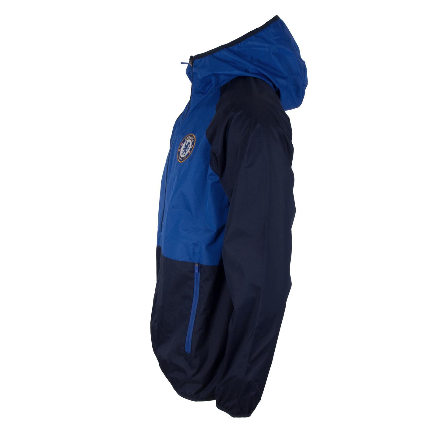 Navy-Royal Blue - Close up - Chelsea FC Mens Crest Two Tone Windbreaker