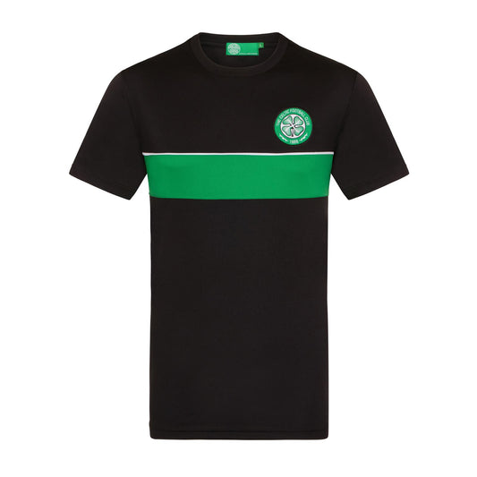 Black-Green - Front - Celtic FC Mens Polyester T-Shirt