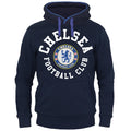 Navy Blue - Side - Chelsea FC Mens Fleece Hoodie