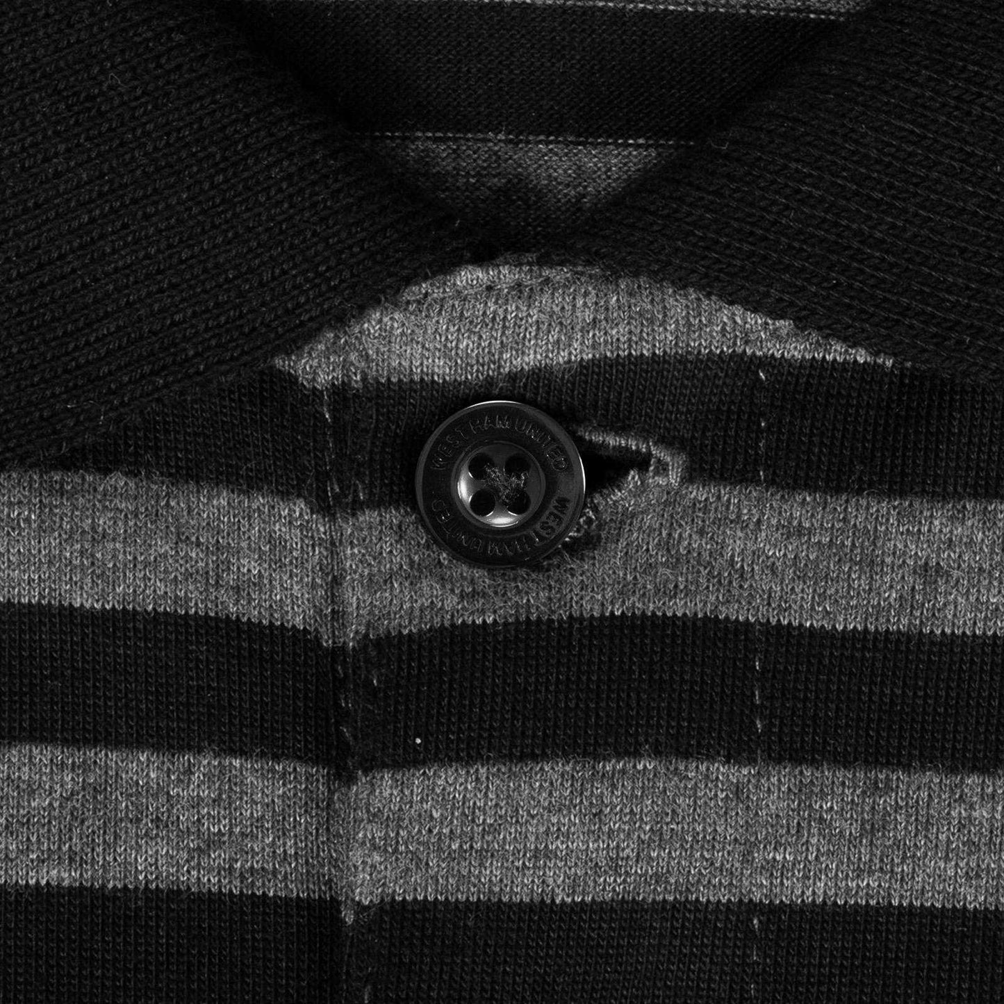 Black-Grey - Pack Shot - West Ham United FC Mens Contrast Striped Polo Shirt