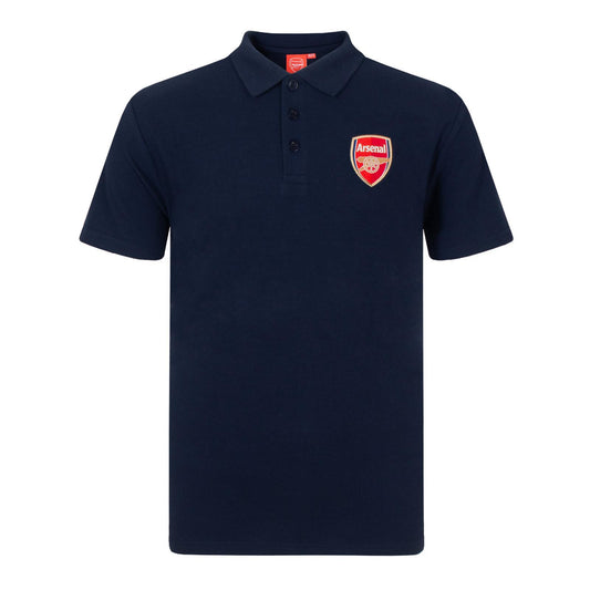 Navy Blue - Front - Arsenal FC Boys Crest Polo Shirt