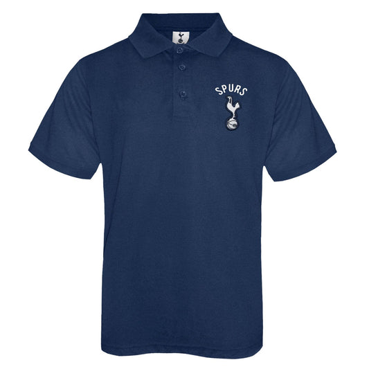 Navy Blue - Front - Tottenham Hotspur FC Boys Crest Polo Shirt