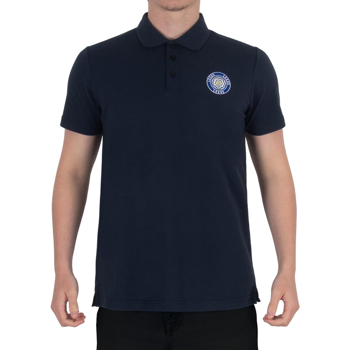 Navy - Pack Shot - Fan Originals Mens Leeds Polo Shirt