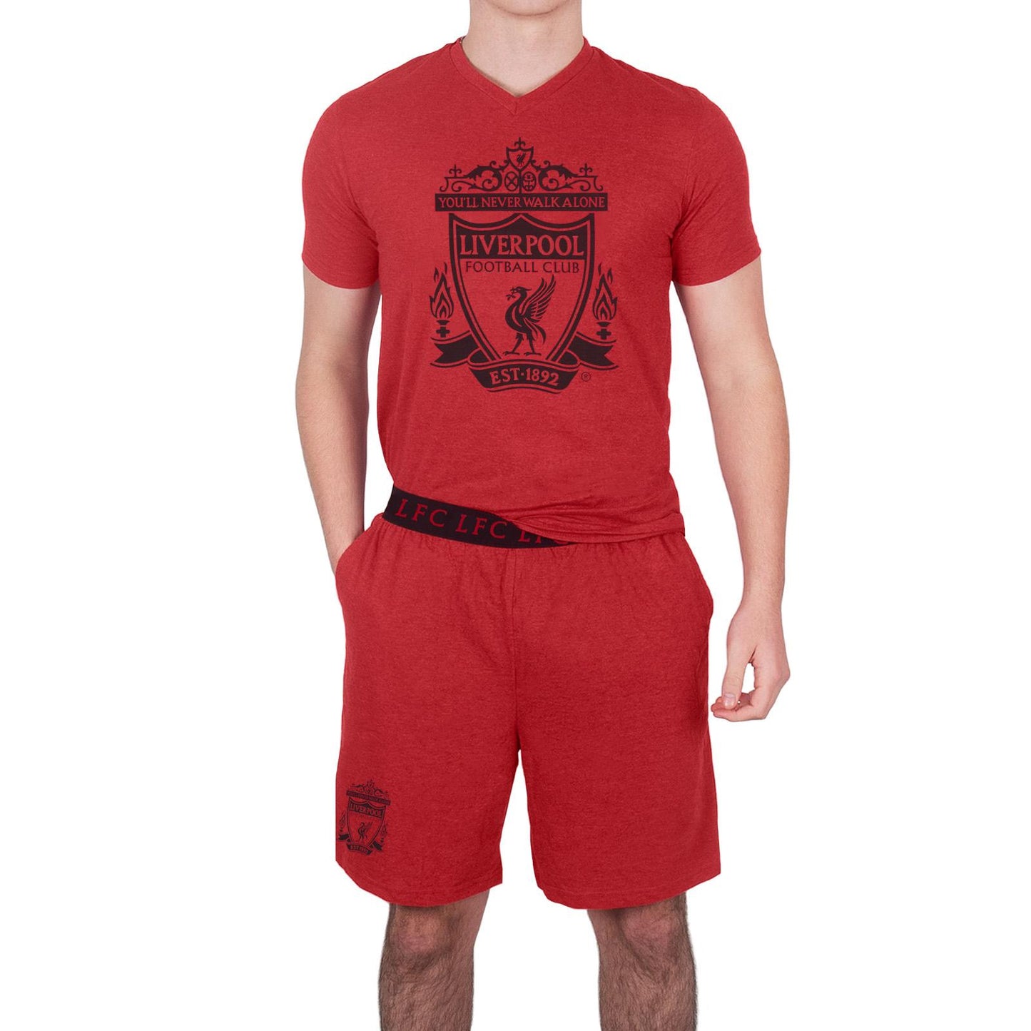 Red Marl - Lifestyle - Liverpool FC Mens Short Pyjama Set