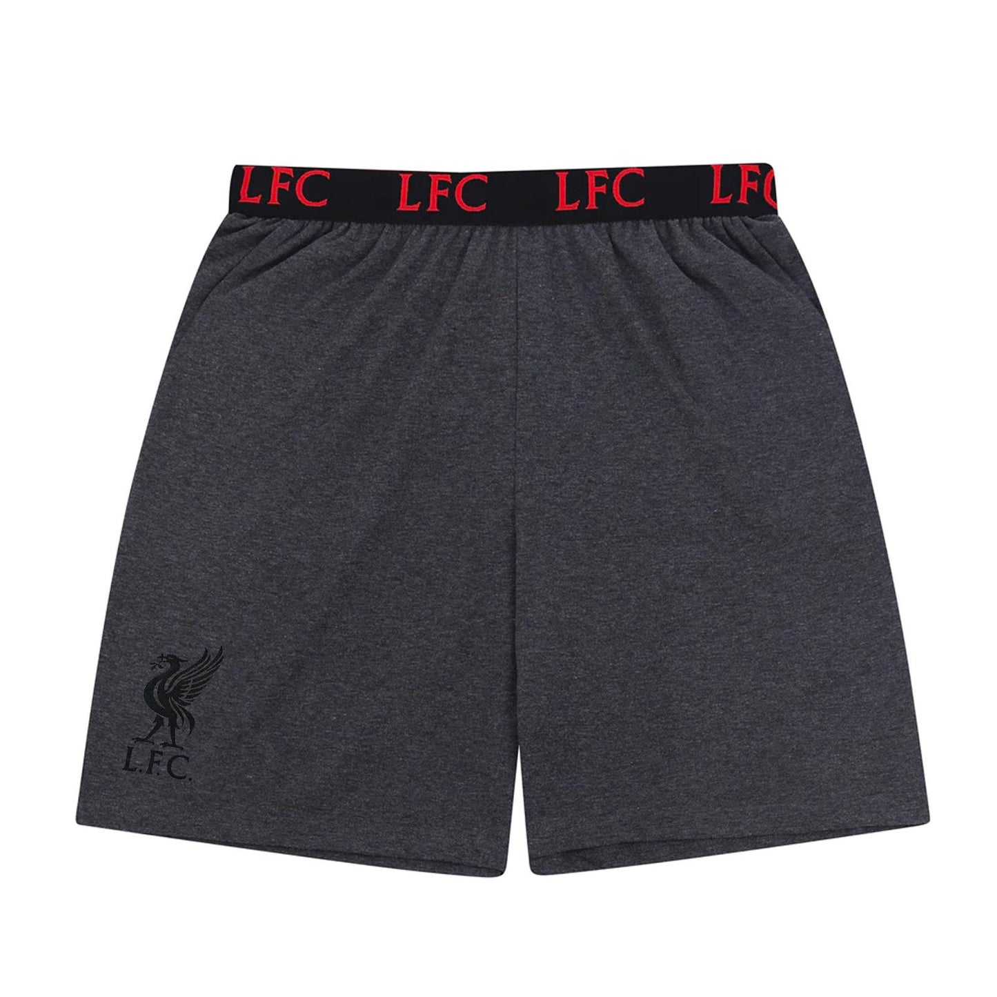 Grey - Close up - Liverpool FC Mens Short Pyjama Set