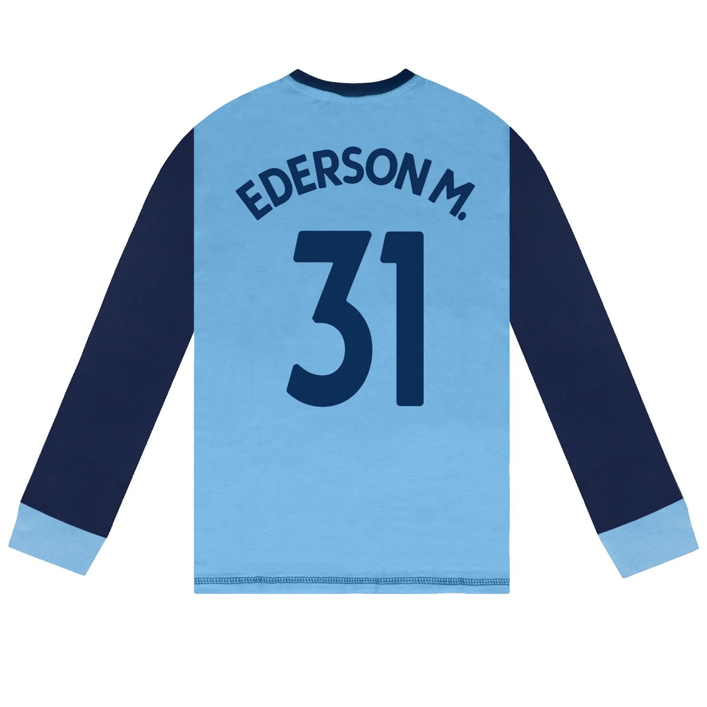 Sky Blue - Side - Manchester City FC Boys Ederson M. 31 Long Pyjama Set